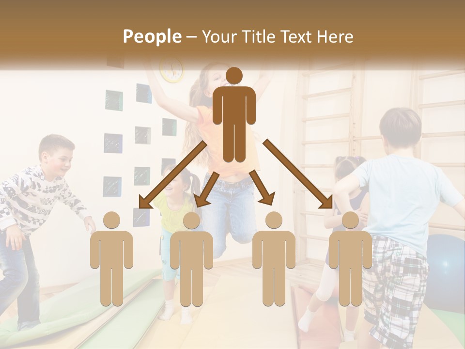 A Group Of Children Jumping In The Air PowerPoint Template