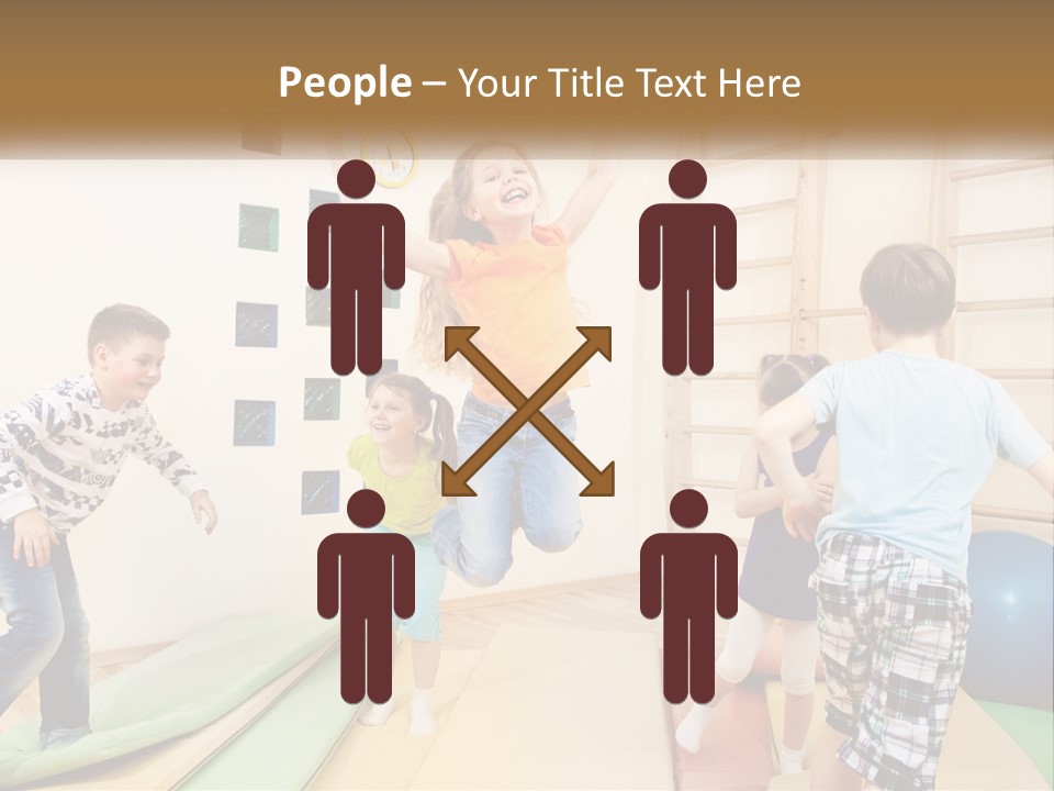 A Group Of Children Jumping In The Air PowerPoint Template