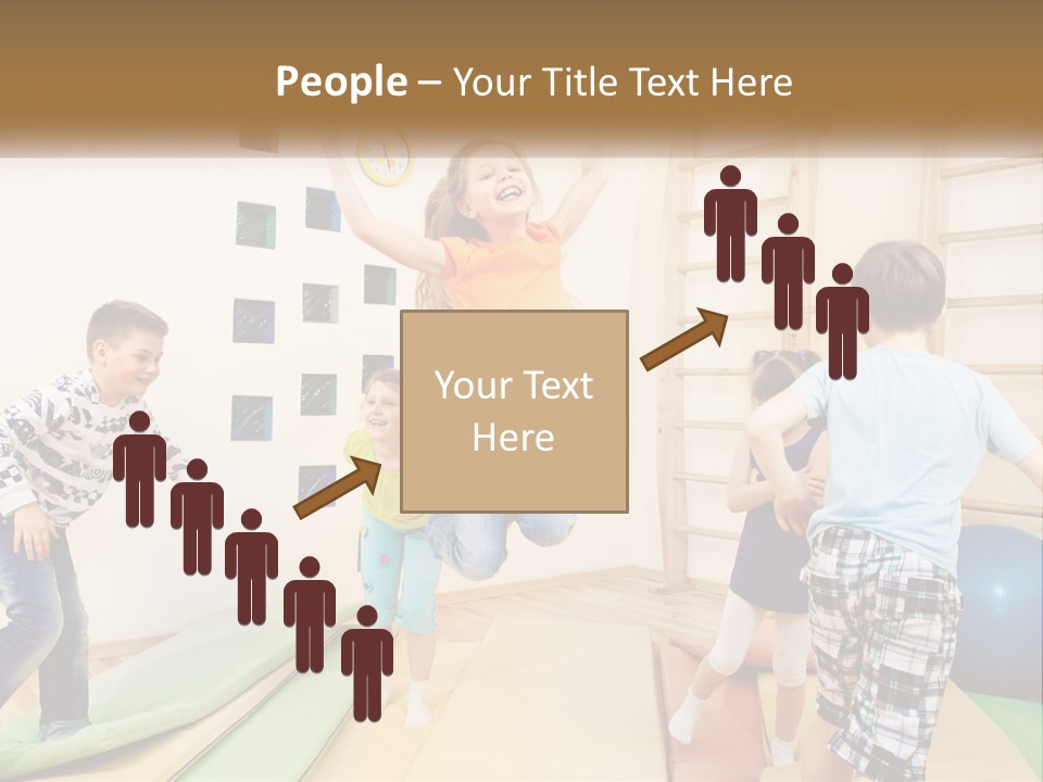 A Group Of Children Jumping In The Air PowerPoint Template