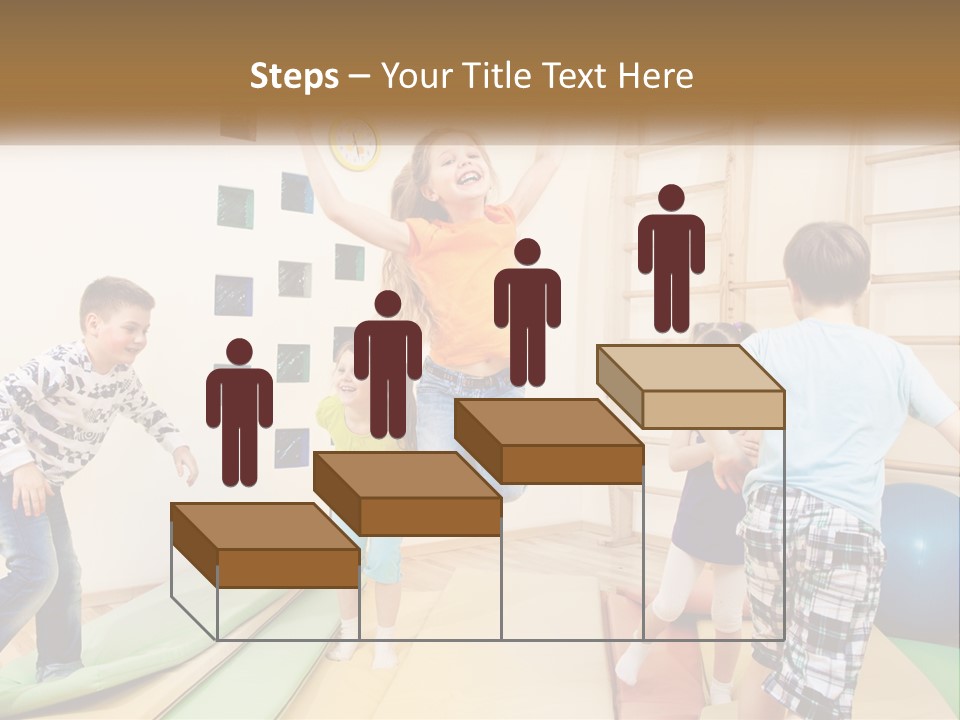 A Group Of Children Jumping In The Air PowerPoint Template