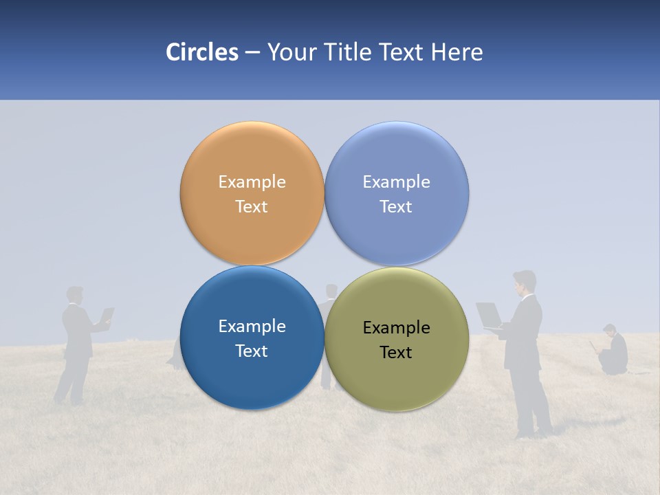 A Group Of People Standing In A Field With Laptops PowerPoint Template