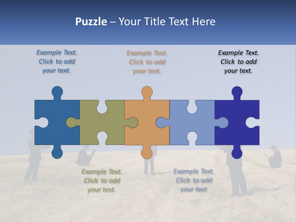 A Group Of People Standing In A Field With Laptops PowerPoint Template