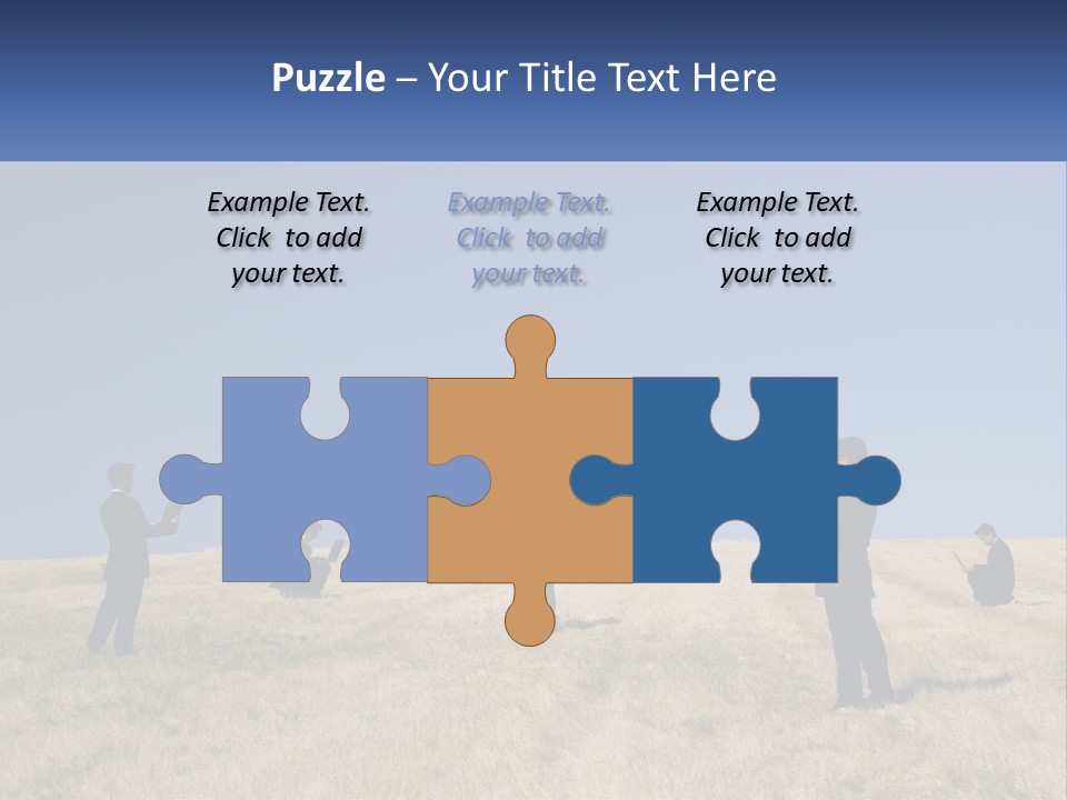 A Group Of People Standing In A Field With Laptops PowerPoint Template