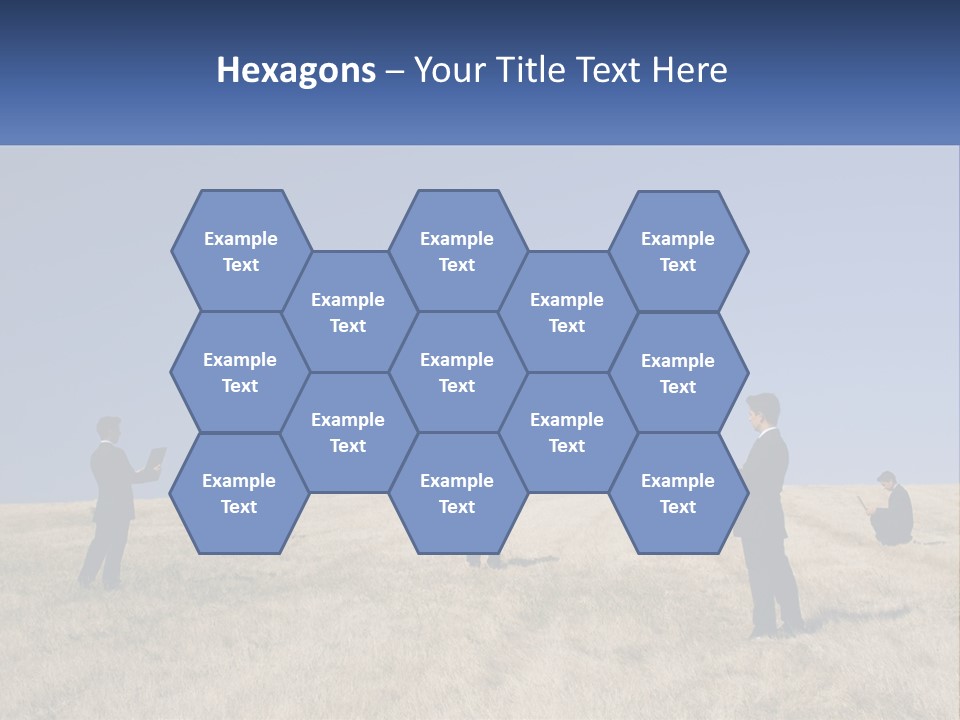 A Group Of People Standing In A Field With Laptops PowerPoint Template