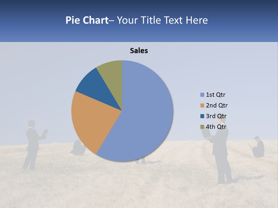 A Group Of People Standing In A Field With Laptops PowerPoint Template