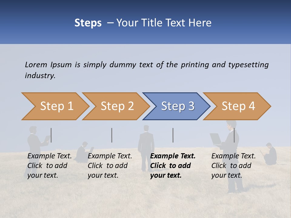 A Group Of People Standing In A Field With Laptops PowerPoint Template
