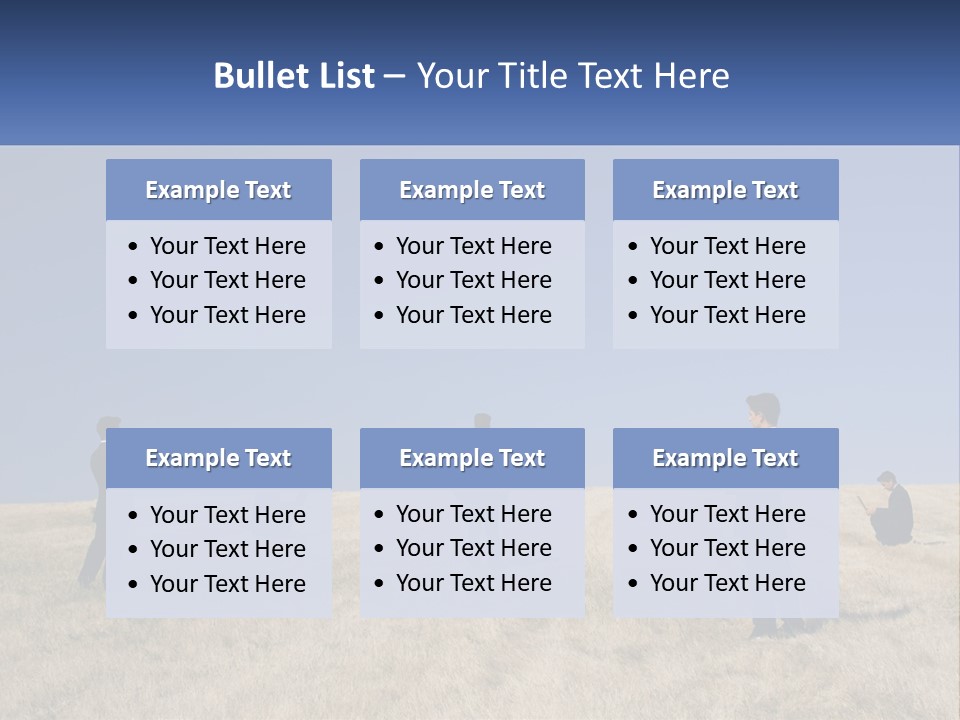 A Group Of People Standing In A Field With Laptops PowerPoint Template