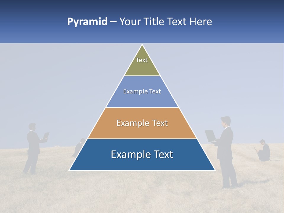 A Group Of People Standing In A Field With Laptops PowerPoint Template