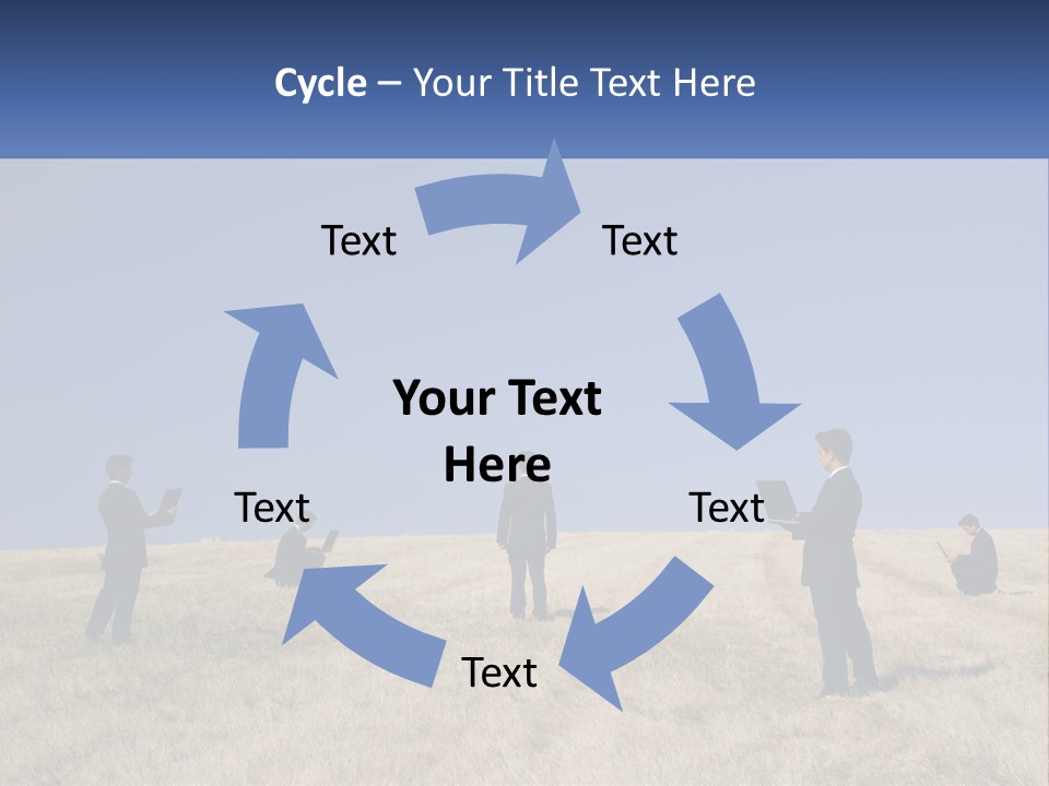 A Group Of People Standing In A Field With Laptops PowerPoint Template