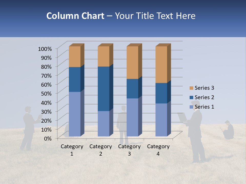 A Group Of People Standing In A Field With Laptops PowerPoint Template