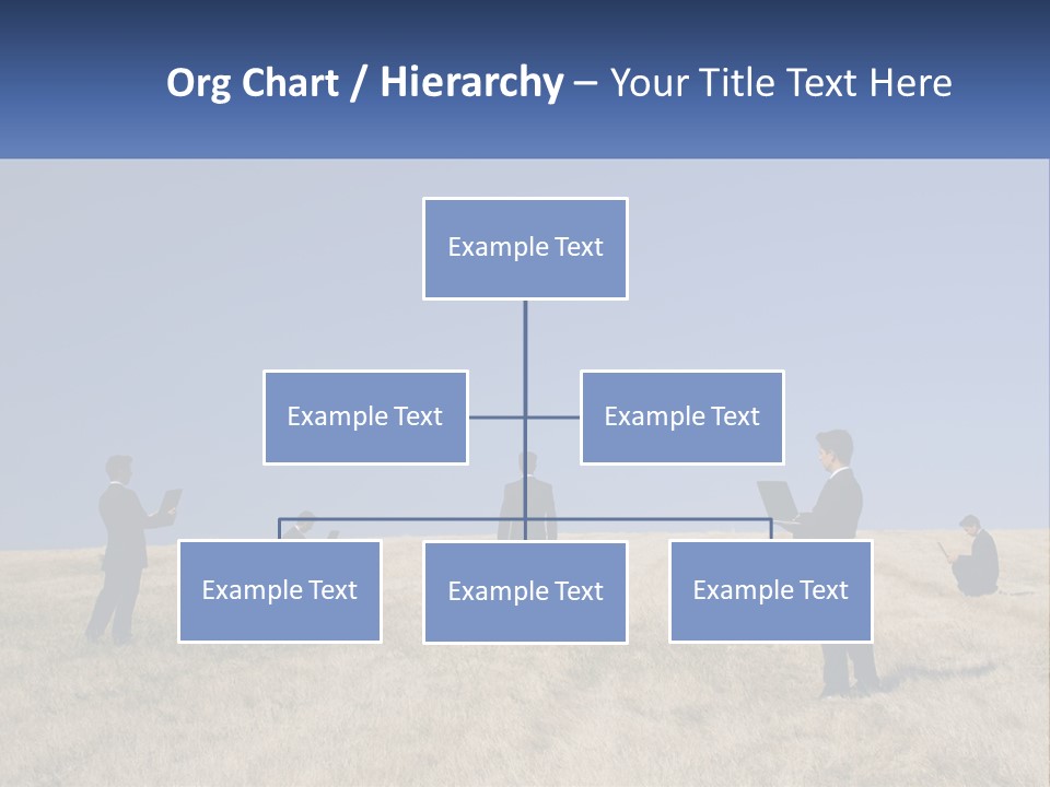 A Group Of People Standing In A Field With Laptops PowerPoint Template