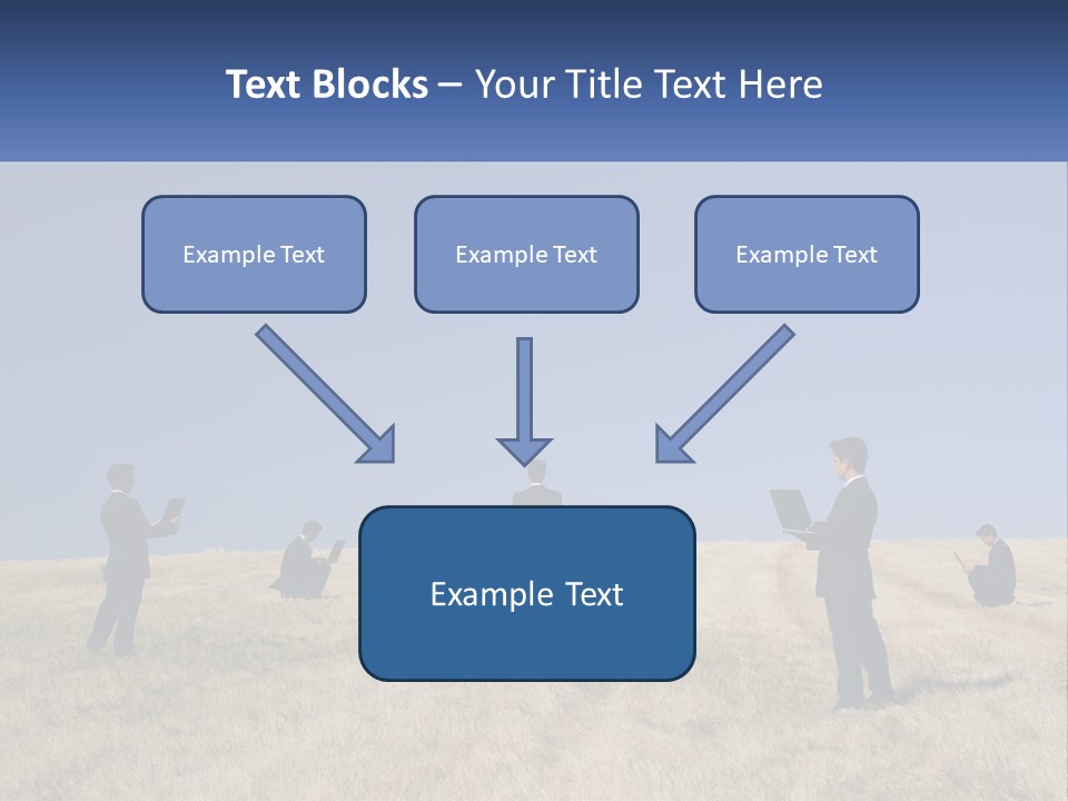 A Group Of People Standing In A Field With Laptops PowerPoint Template