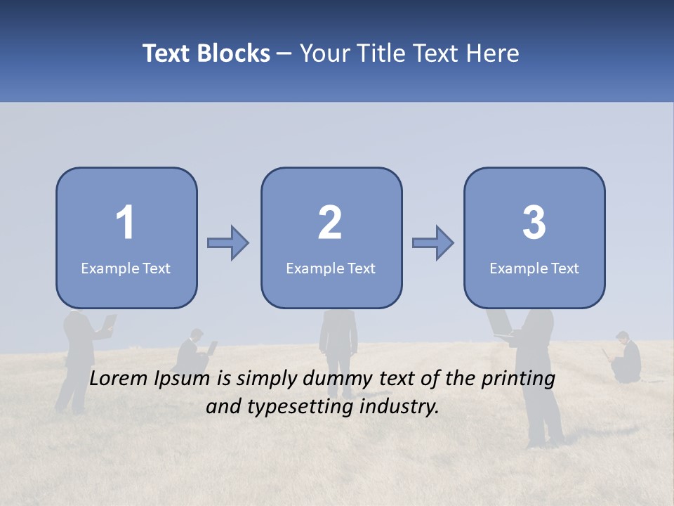 A Group Of People Standing In A Field With Laptops PowerPoint Template