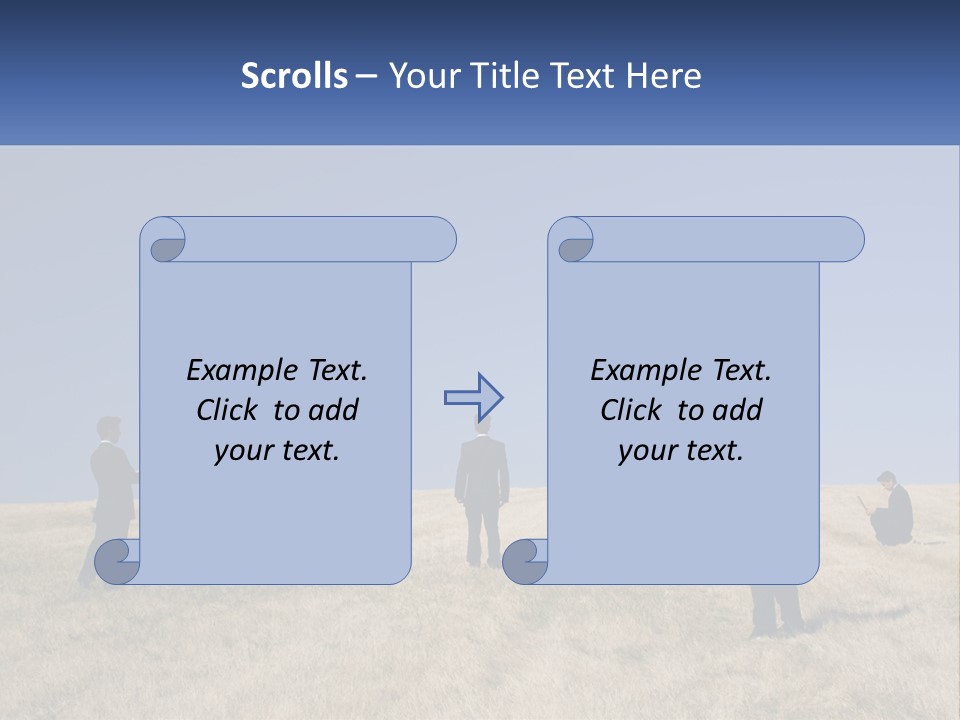 A Group Of People Standing In A Field With Laptops PowerPoint Template