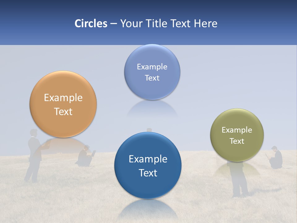 A Group Of People Standing In A Field With Laptops PowerPoint Template