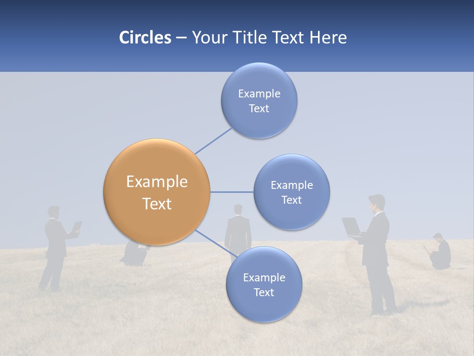 A Group Of People Standing In A Field With Laptops PowerPoint Template