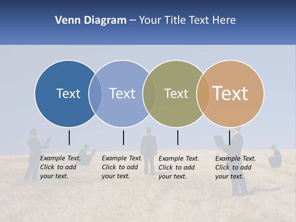 A Group Of People Standing In A Field With Laptops PowerPoint Template