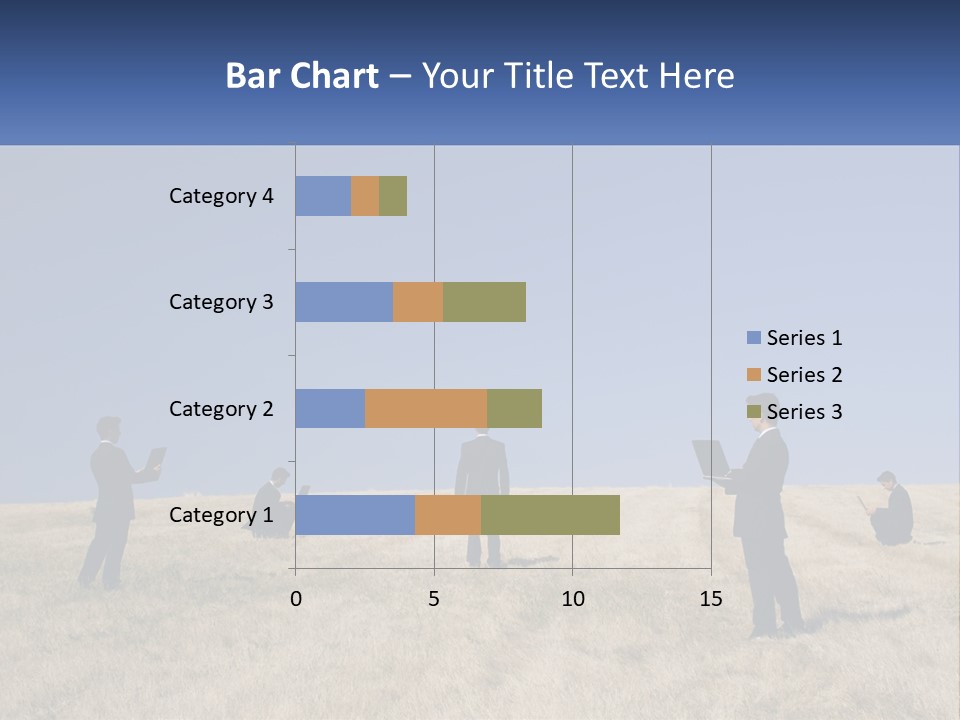 A Group Of People Standing In A Field With Laptops PowerPoint Template
