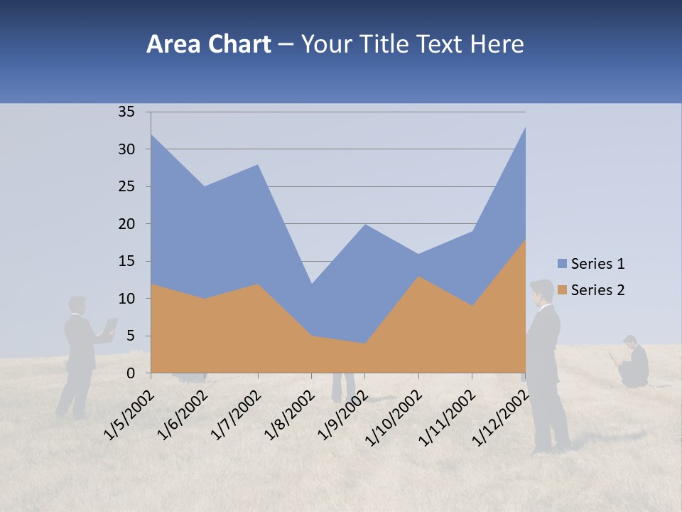 A Group Of People Standing In A Field With Laptops PowerPoint Template
