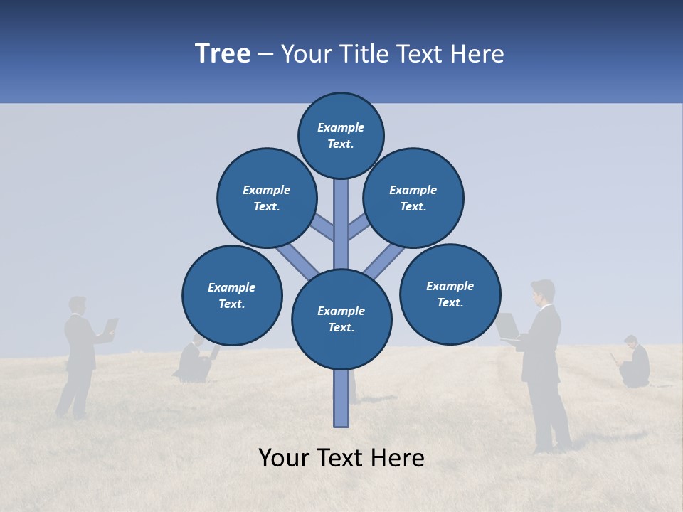 A Group Of People Standing In A Field With Laptops PowerPoint Template