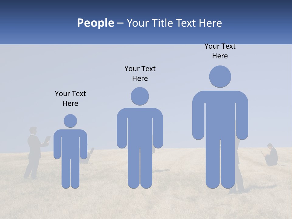 A Group Of People Standing In A Field With Laptops PowerPoint Template