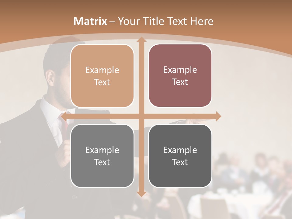 A Man In A Suit Is Giving A Presentation PowerPoint Template