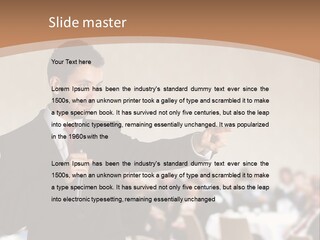 A Man In A Suit Is Giving A Presentation PowerPoint Template