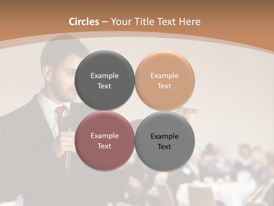 A Man In A Suit Is Giving A Presentation PowerPoint Template