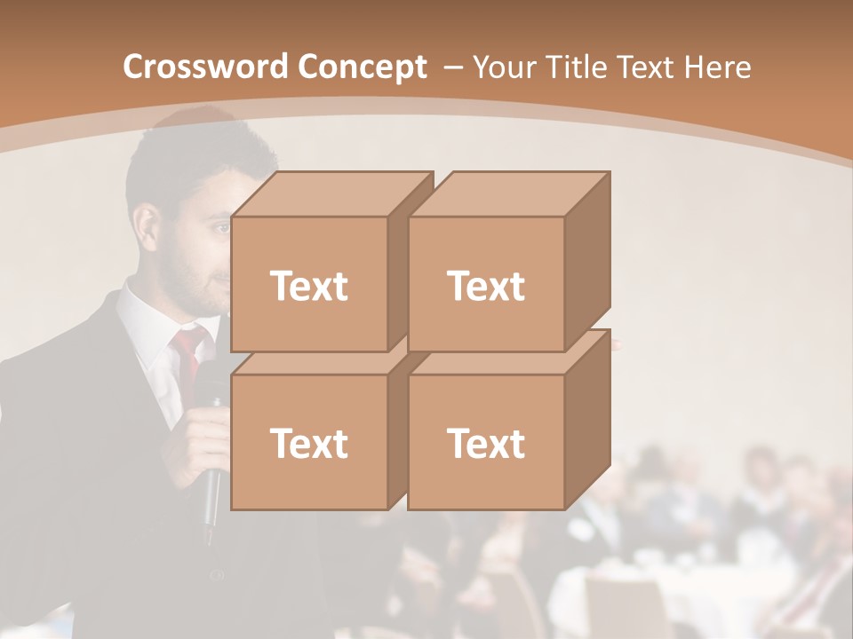 A Man In A Suit Is Giving A Presentation PowerPoint Template