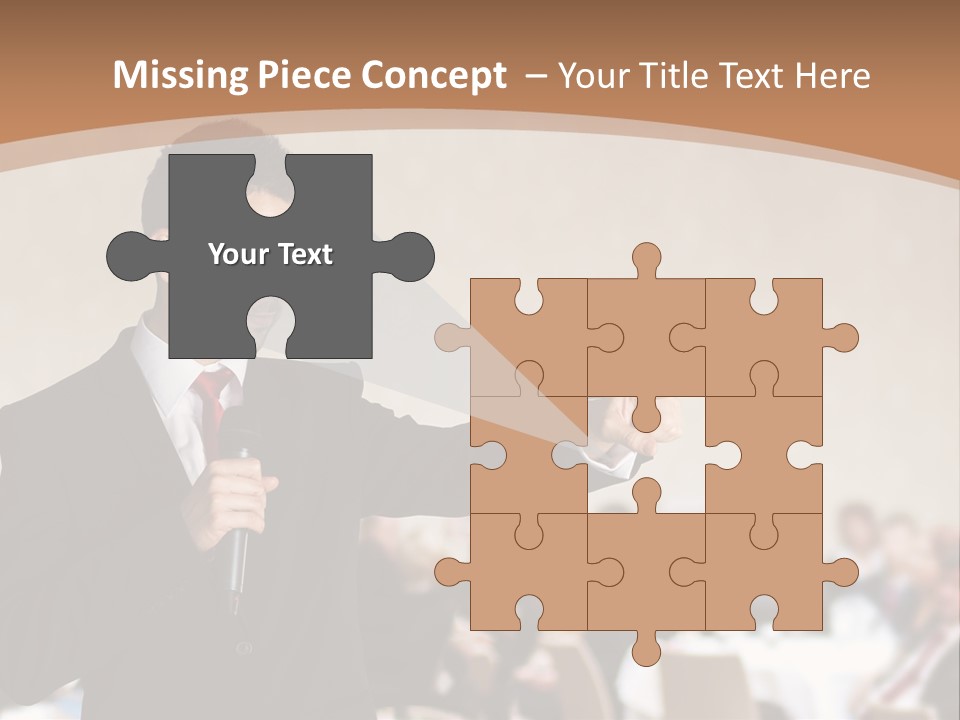 A Man In A Suit Is Giving A Presentation PowerPoint Template