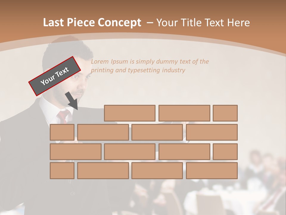 A Man In A Suit Is Giving A Presentation PowerPoint Template