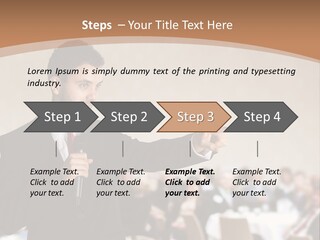 A Man In A Suit Is Giving A Presentation PowerPoint Template