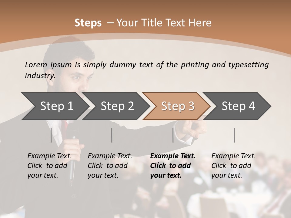 A Man In A Suit Is Giving A Presentation PowerPoint Template