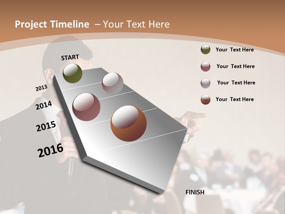 A Man In A Suit Is Giving A Presentation PowerPoint Template