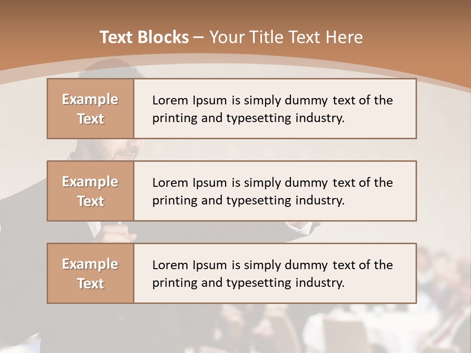 A Man In A Suit Is Giving A Presentation PowerPoint Template