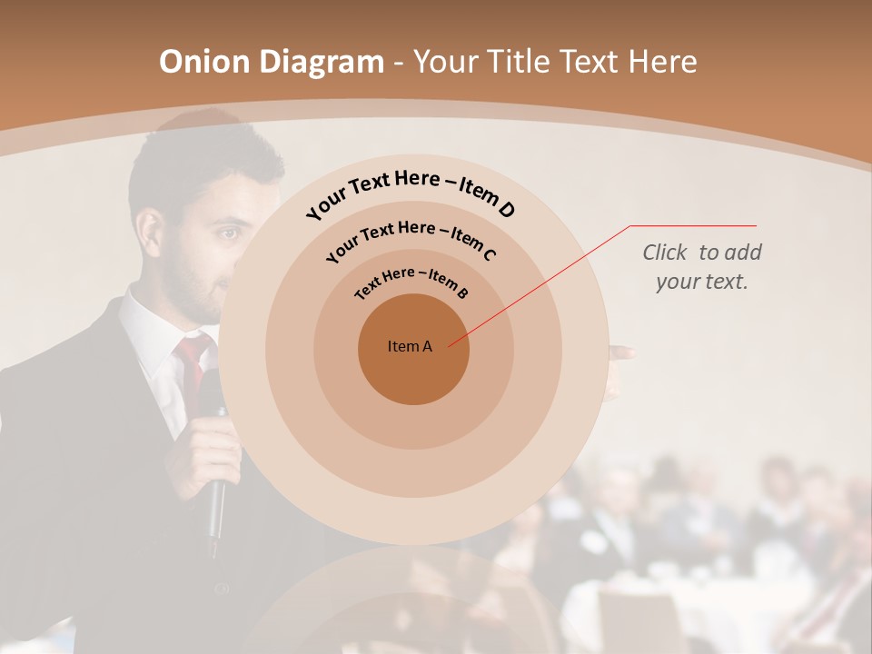 A Man In A Suit Is Giving A Presentation PowerPoint Template