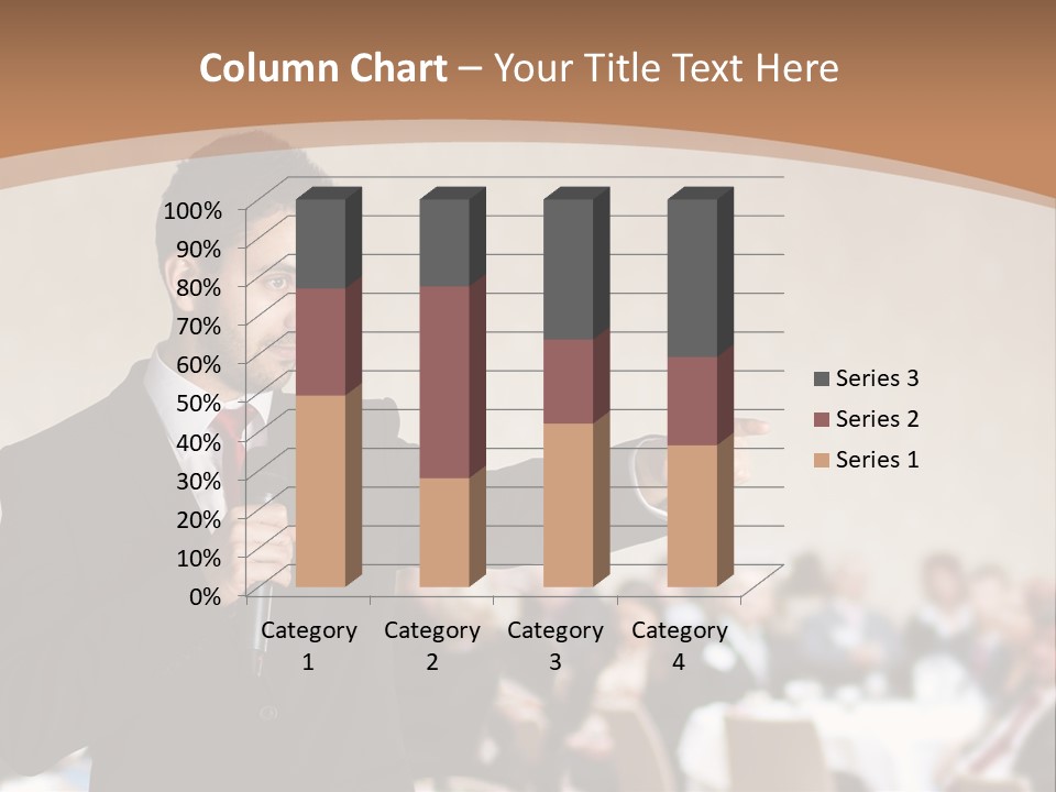 A Man In A Suit Is Giving A Presentation PowerPoint Template