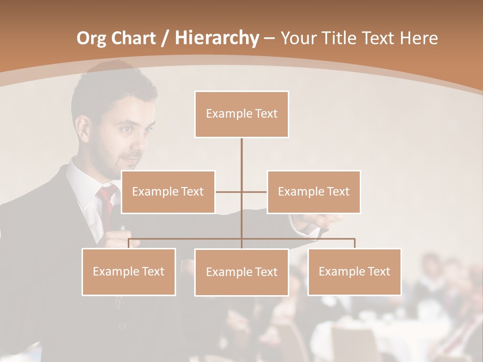 A Man In A Suit Is Giving A Presentation PowerPoint Template