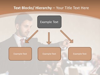 A Man In A Suit Is Giving A Presentation PowerPoint Template