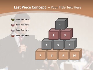 A Man In A Suit Is Giving A Presentation PowerPoint Template