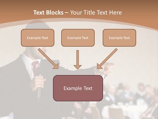 A Man In A Suit Is Giving A Presentation PowerPoint Template