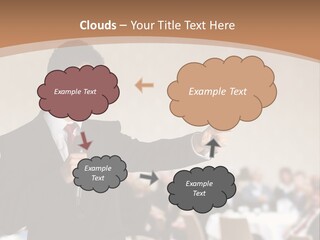 A Man In A Suit Is Giving A Presentation PowerPoint Template