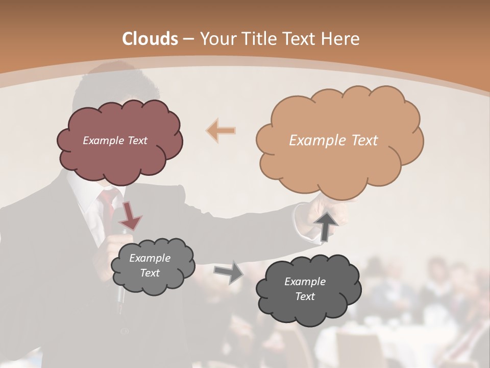 A Man In A Suit Is Giving A Presentation PowerPoint Template