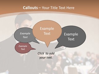 A Man In A Suit Is Giving A Presentation PowerPoint Template