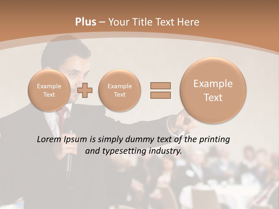 A Man In A Suit Is Giving A Presentation PowerPoint Template