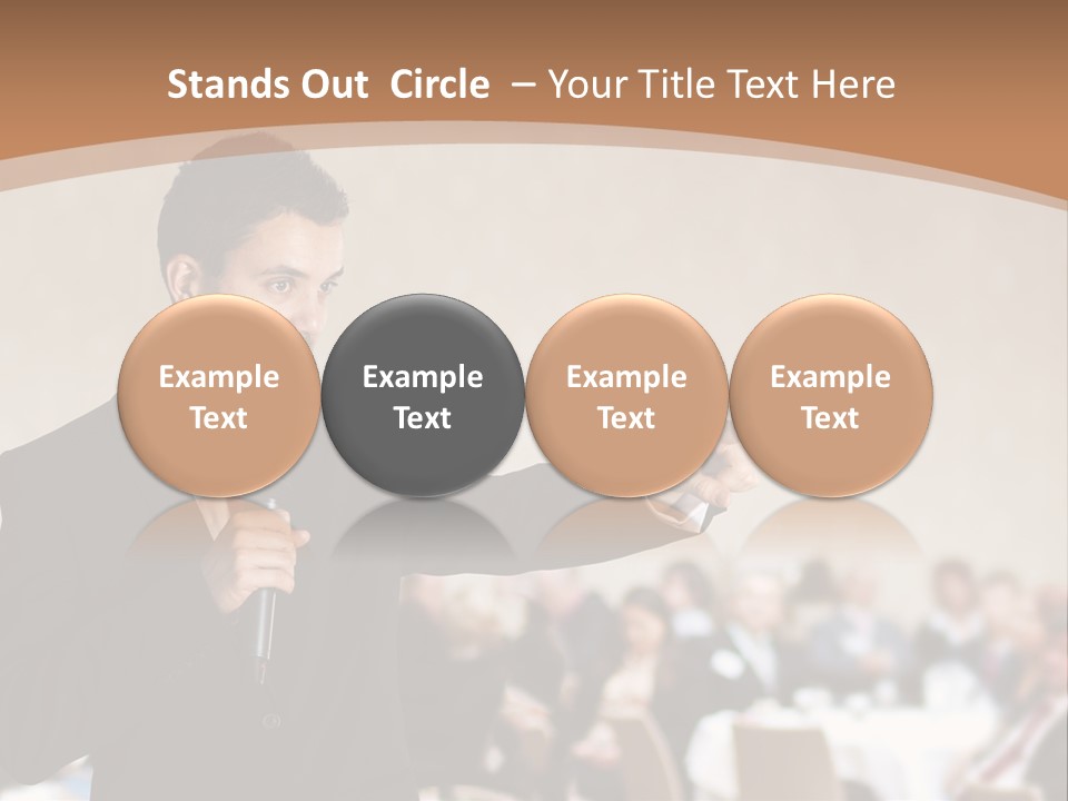 A Man In A Suit Is Giving A Presentation PowerPoint Template