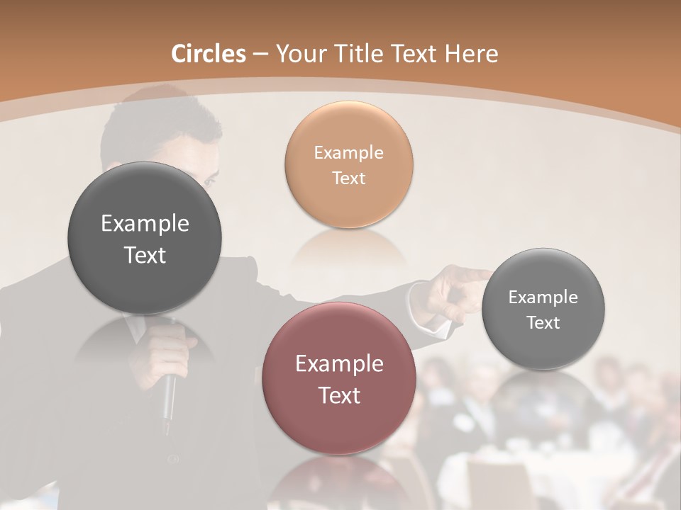 A Man In A Suit Is Giving A Presentation PowerPoint Template