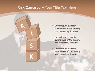 A Man In A Suit Is Giving A Presentation PowerPoint Template