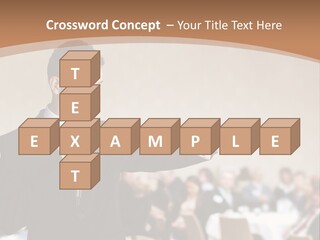 A Man In A Suit Is Giving A Presentation PowerPoint Template