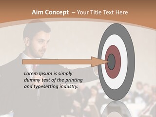 A Man In A Suit Is Giving A Presentation PowerPoint Template